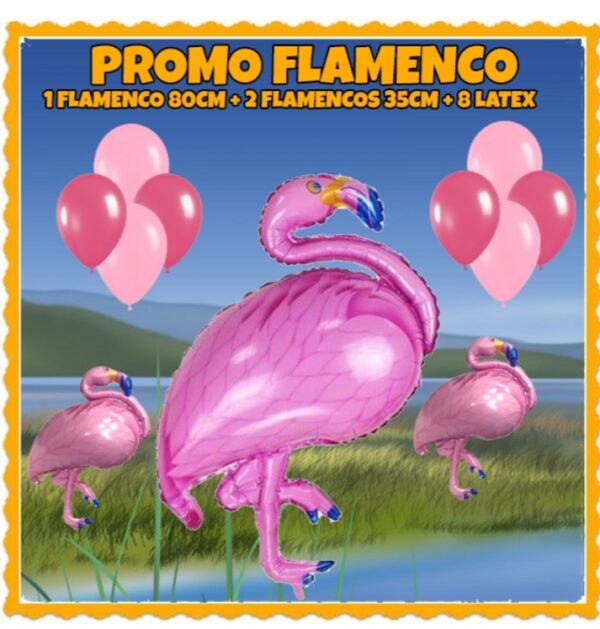 Promo combo globos flamenco formas grande