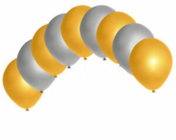 Globos PERLADOS látex  dorado, plateado ( x unidad)