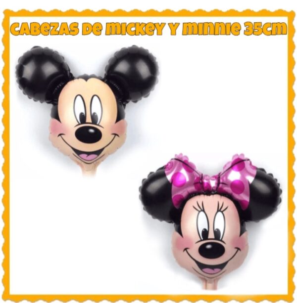 Cabeza minnie y mickey 35cm