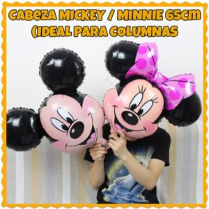 Globo cabeza minnie y mickey 65cm