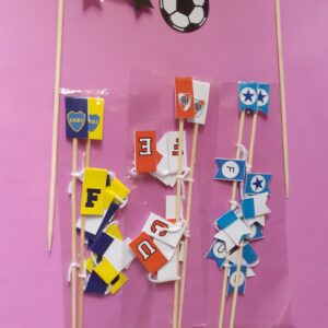 Banderines pinches toppers para torta boca, rosa, rojo, celeste, azul