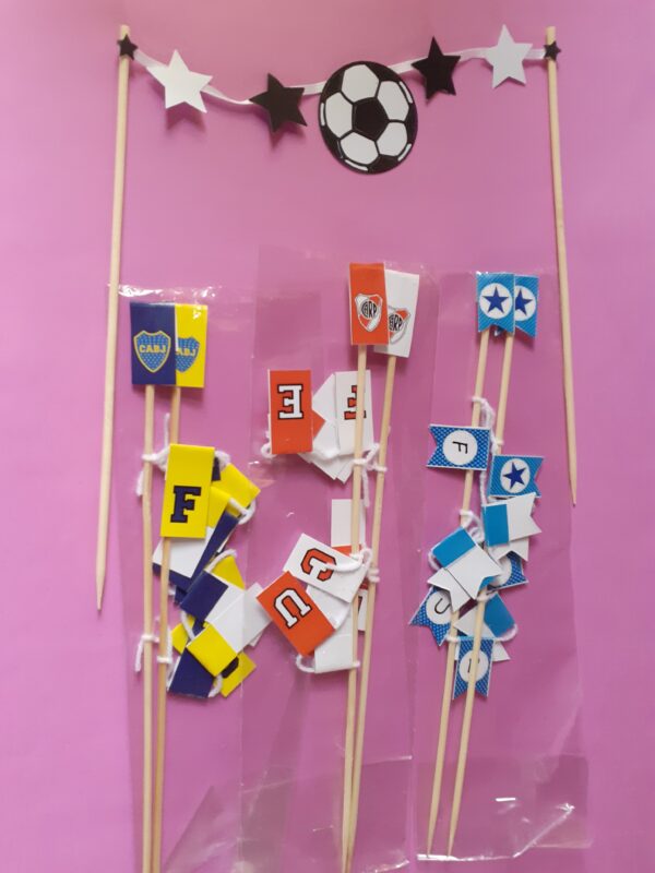 Banderines pinches toppers para torta boca, rosa, rojo, celeste, azul