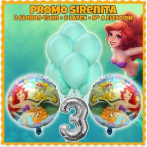 Promo combo globos sirenita