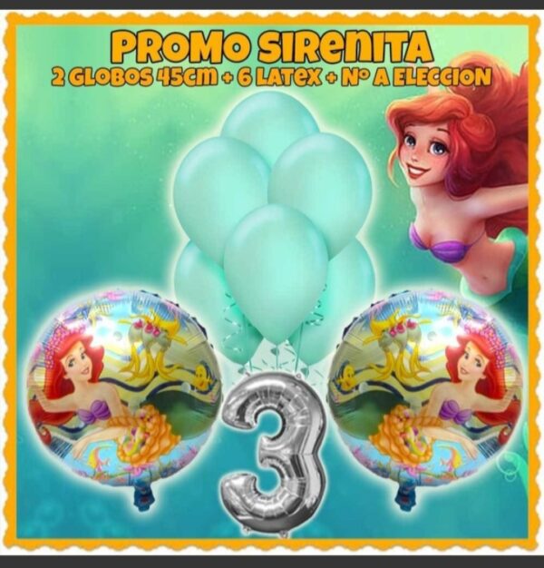 Promo combo globos sirenita