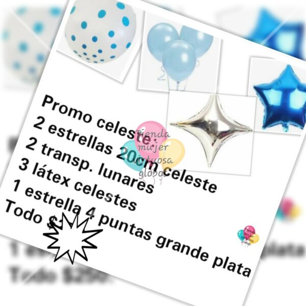 Promo combo globos celeste