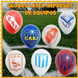 Globos látex impresos boca, river, independiente, san lorenzo