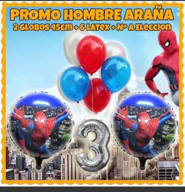 Promo combo globos hombre araña