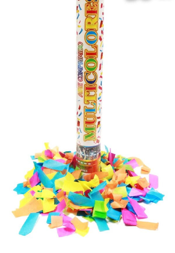 Bomba cañon  lanza estalla papelitos multicolor