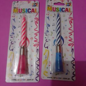 Velas musicales rosa, celeste