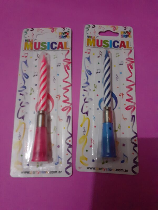 Velas musicales rosa, celeste