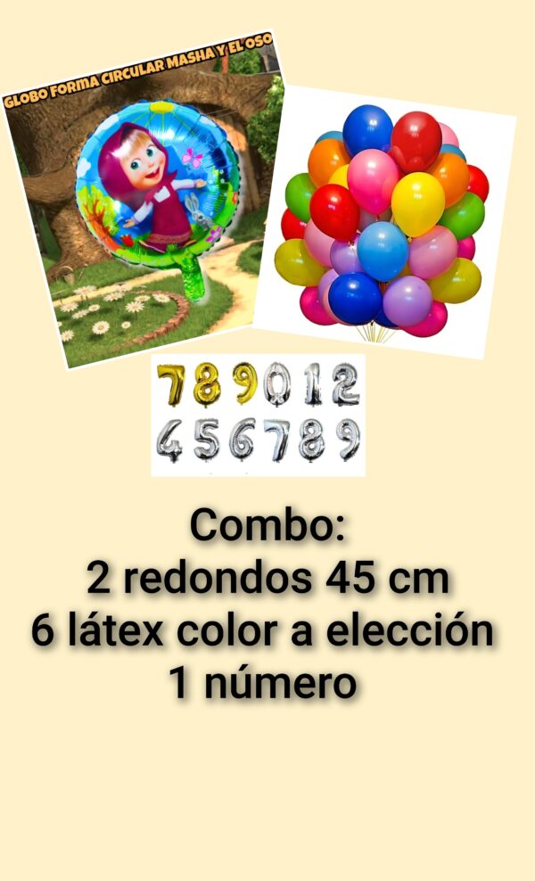 Promo combo globos Masha