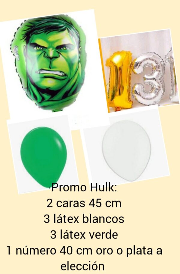 Promo combo globos hulk