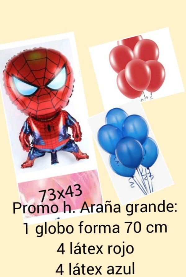 Promo combo globos hombre araña grande 70 cm