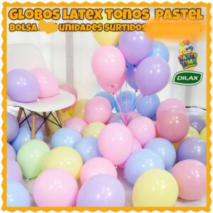 Globos látex color pastel x25 unid