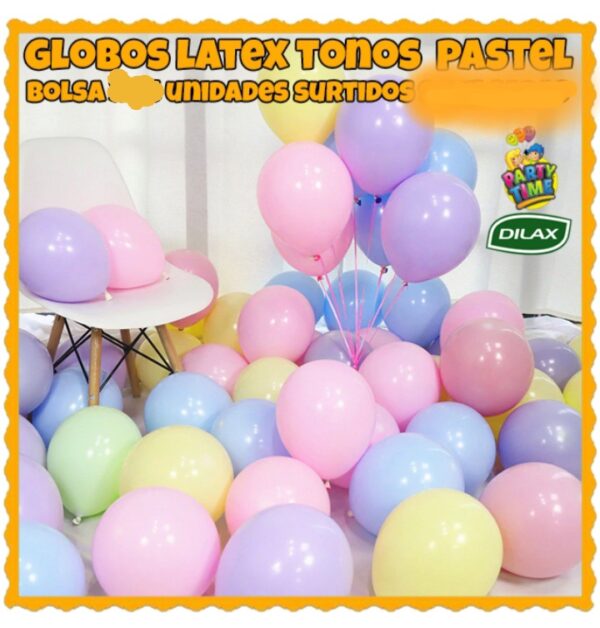 Globos látex color pastel x25 unid