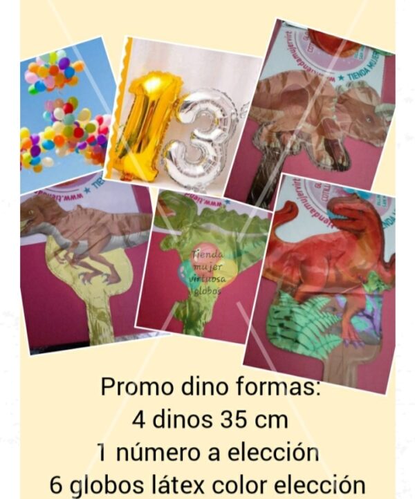 Promo combo globosb dinosaurios formas 40cm