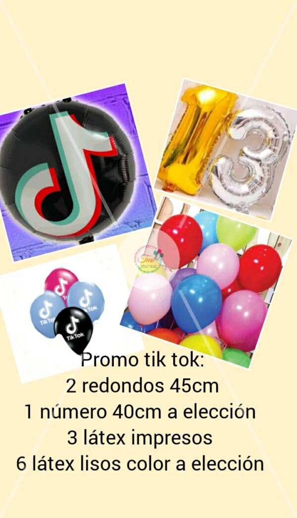Promo combo globos tik tok ( no látex impresos)
