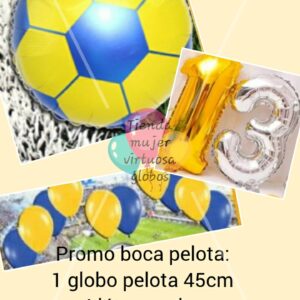 Promo combo globos pelota boca fútbol 45 cm