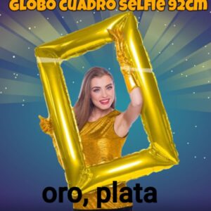 Globo  cuadro selfie 90 cm oro, plata