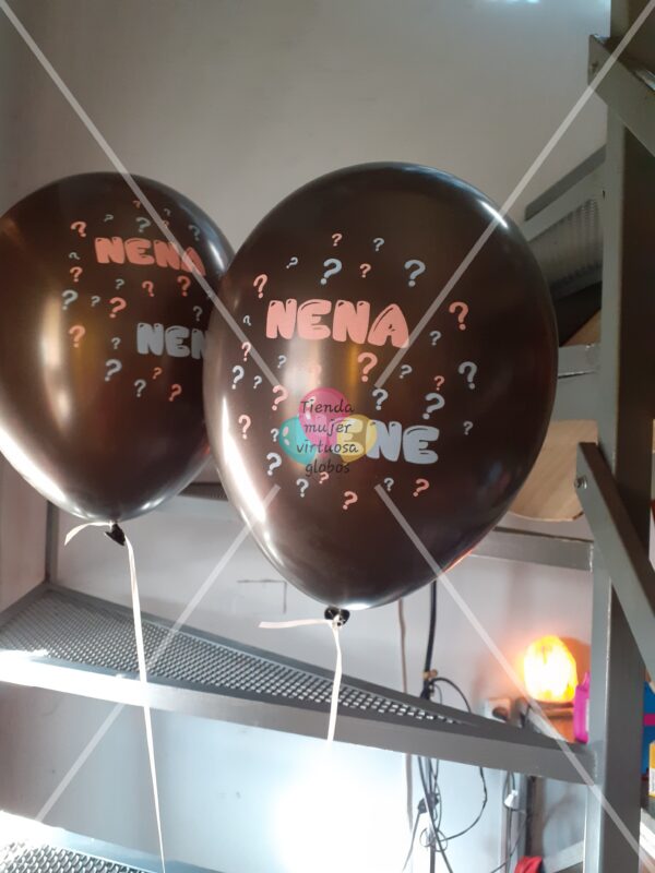 Globo látex impreso desinflado baby shower, nena nene