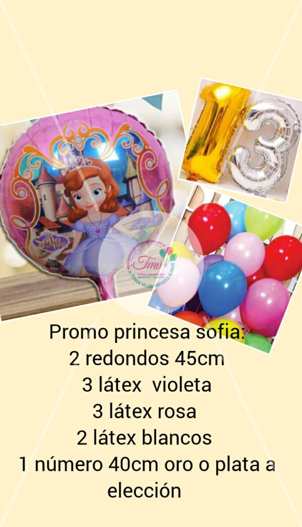 Promo combo globos princesa sofia