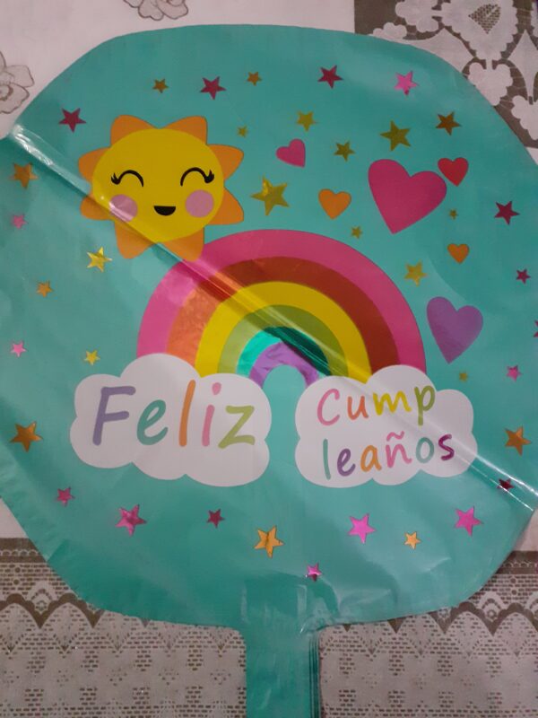 Globo arco iris felíz cumpleaños 45 cm