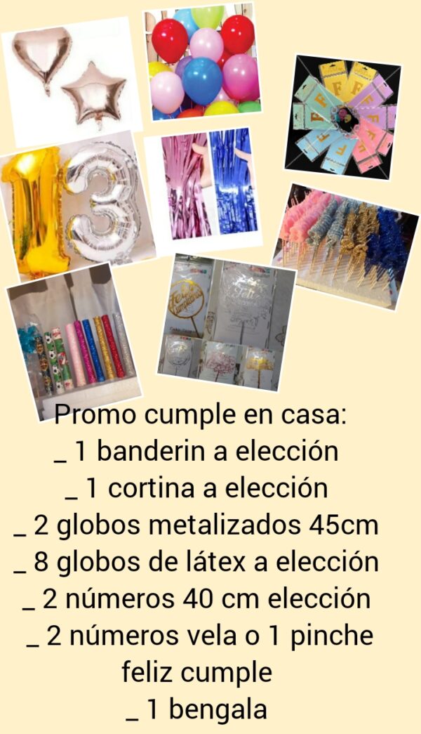 Promo combo cumple en casa completo