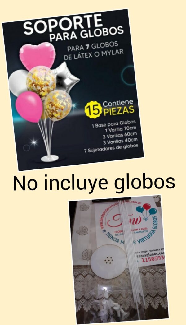Soporte base porta globos, centro de mesa ( modelo según stock disponible)