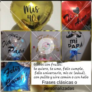 Globos con frases personalizadas solo frases disponibles