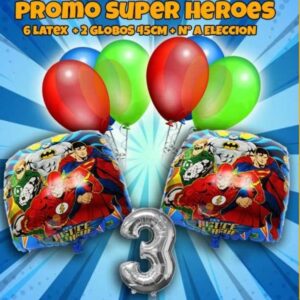 Promo combo globos super héroes