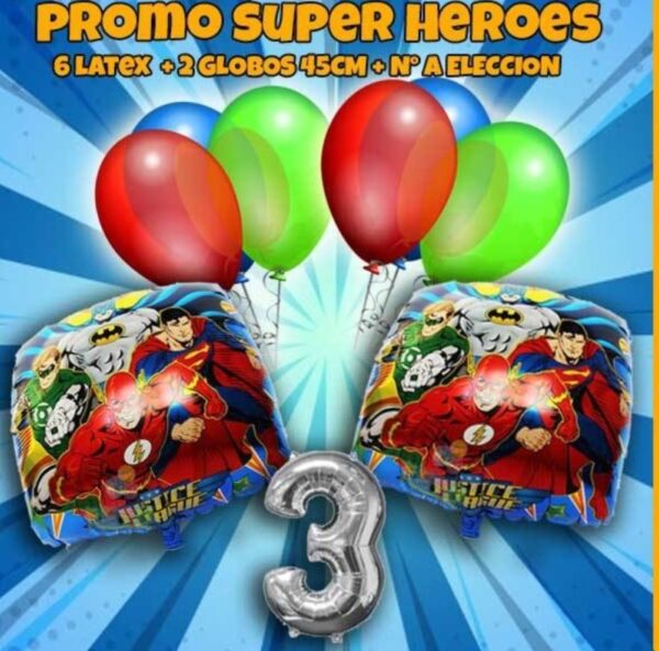Promo combo globos super héroes