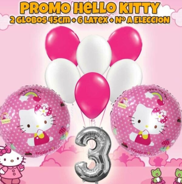 Promo combo globos Hello Kitty