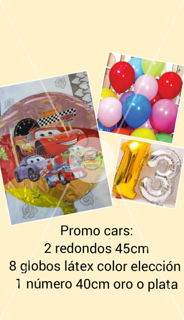 Promo combo globos cars , auto 45 cm