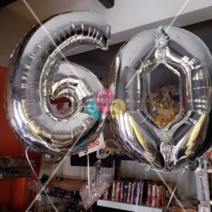 Globo número 70 cm plata