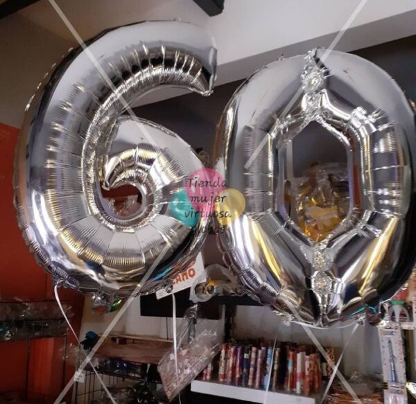 Globo número 70 cm plata