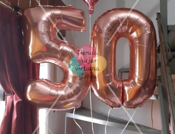 Globo número 70 cm rosa gold