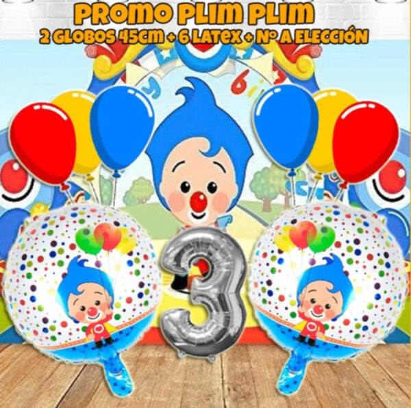 Promo combo globos payaso plim plim