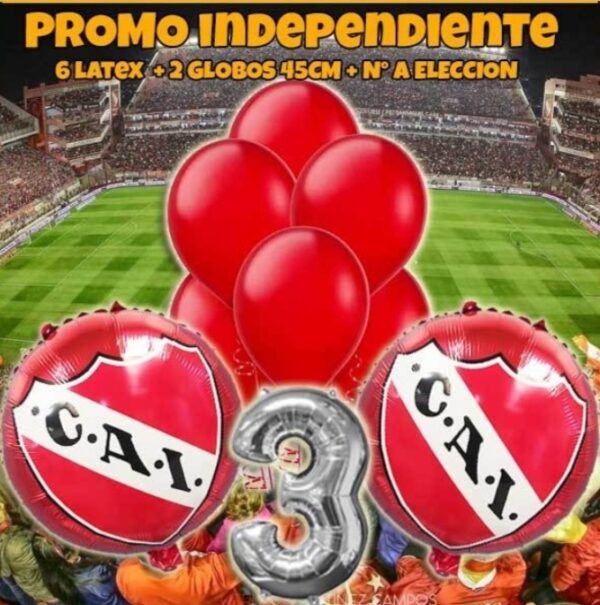 Promo combo globos independiente fútbol