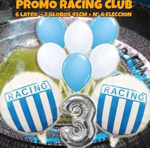 Promo combo  globos racing fútbol