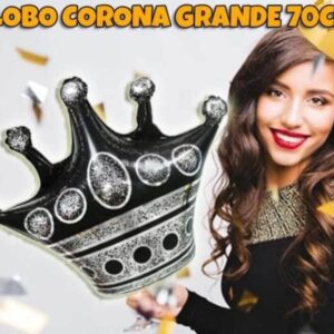 Globo forma corona negra 70 cm