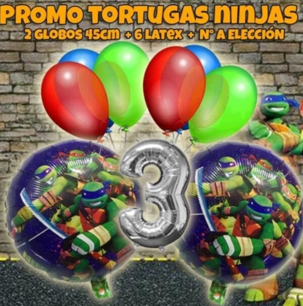 Promo combo globos tortugas ninjas