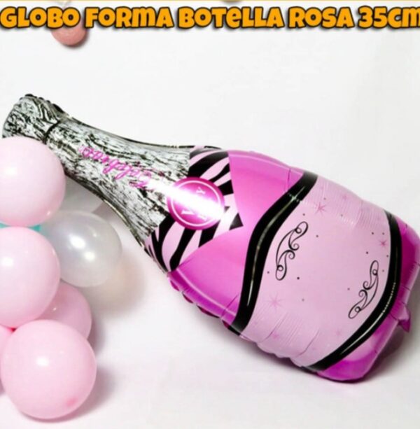 Globo botella rosa champagne 35cm