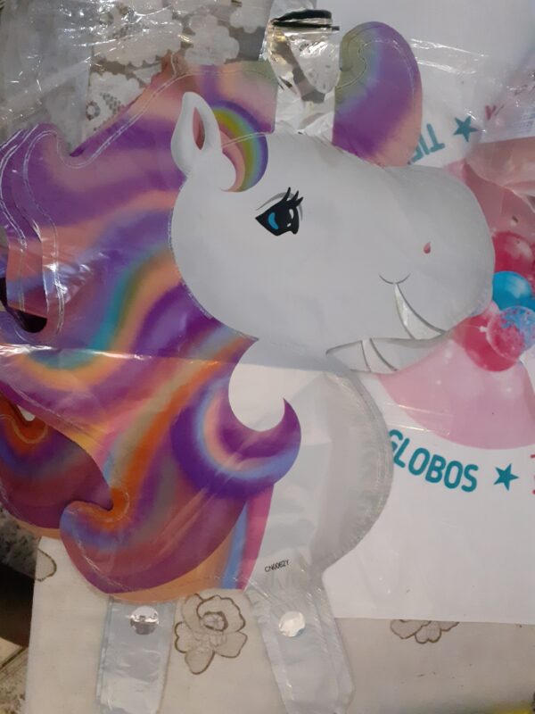 Cabeza unicornio violeta 35 cm
