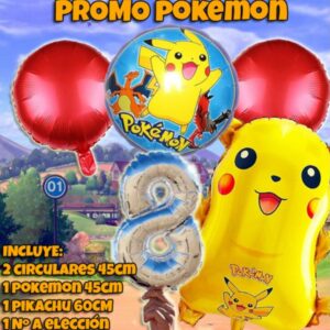 Promo combo globos pikachu pokemon