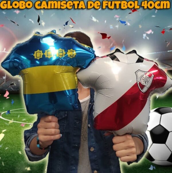 Camiseta fútbol globo river, boca 40 cm