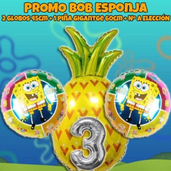Promo combo globos Bob esponja