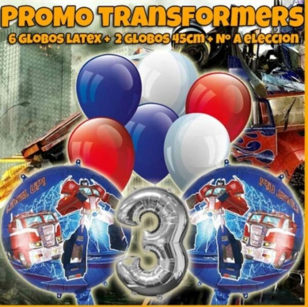 Promo combo globos transformers