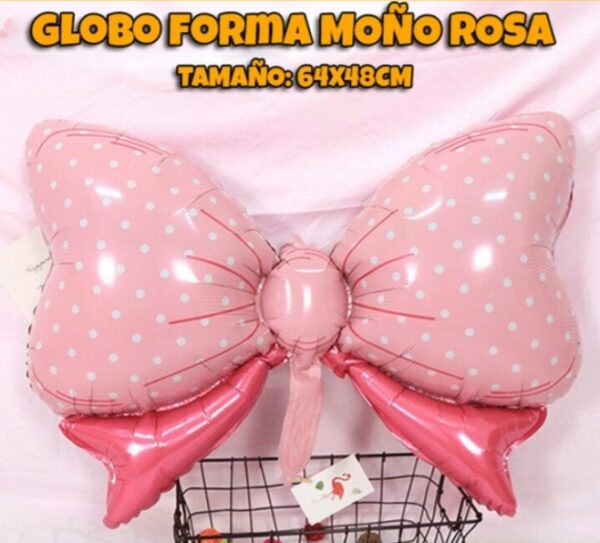 Globo forma moño rosa, minnie 64 cm