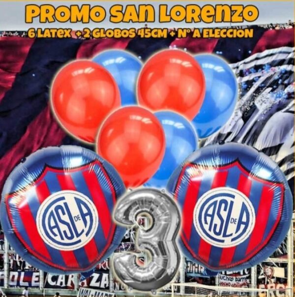 Promo combo globos san lorenzo fútbol