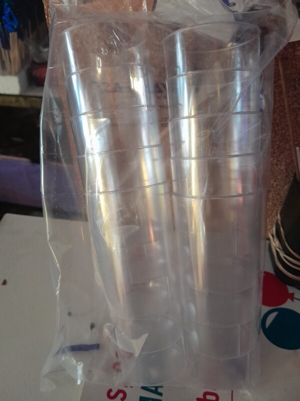 Vaso trago largo x10 plastico cristal transparente acrílico